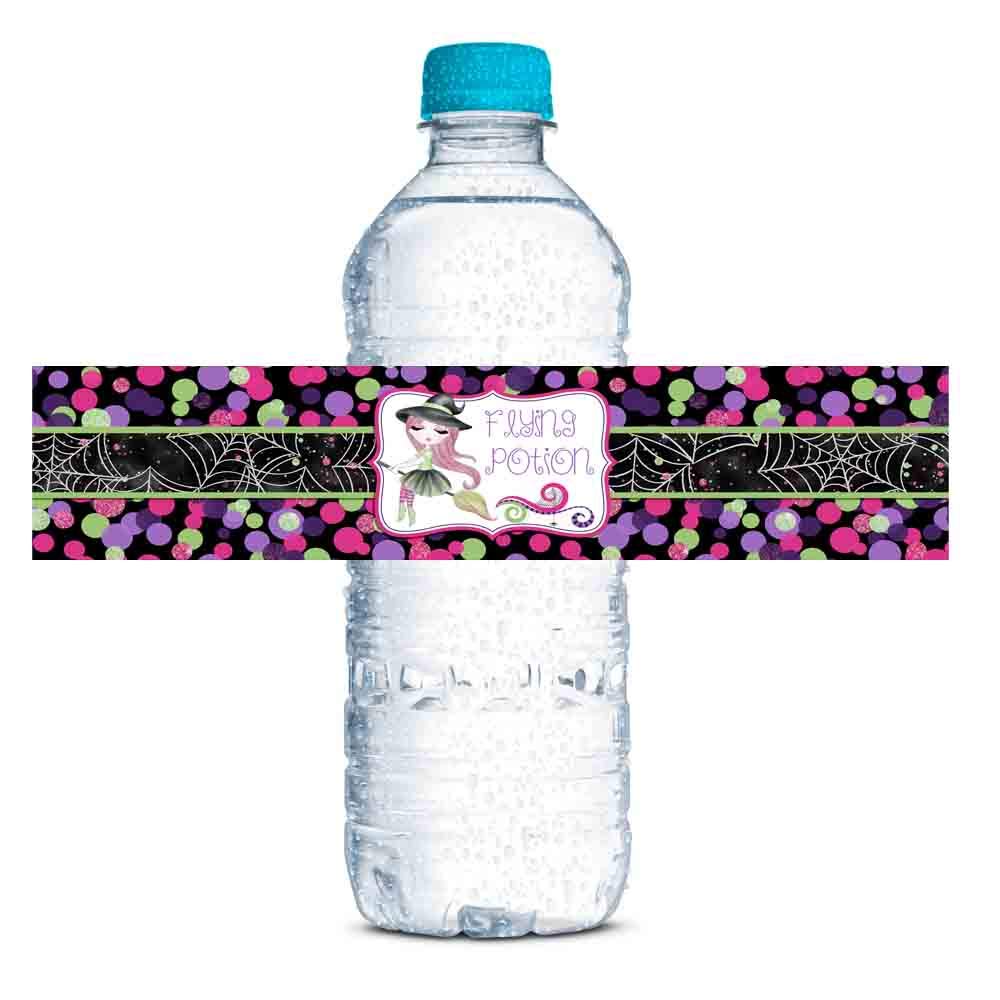 witch water bottle labels