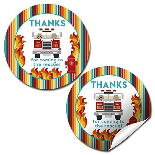 Fire Truck Party Stickers