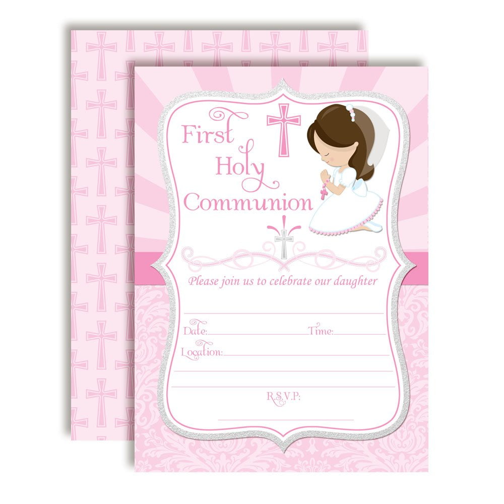 First Holy Communion Invitations (Girl) – Amanda Creation