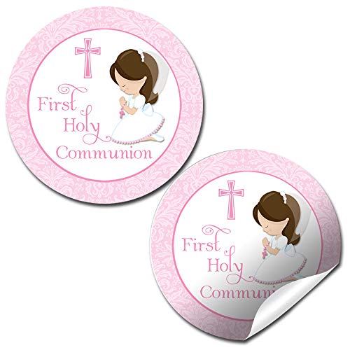 2 Round 50 Pack Cross Stickers Candy Sticker Labels for Religious Party,  Baptism, Confirmation, Christening, First Communion, Birthday Party Wedding