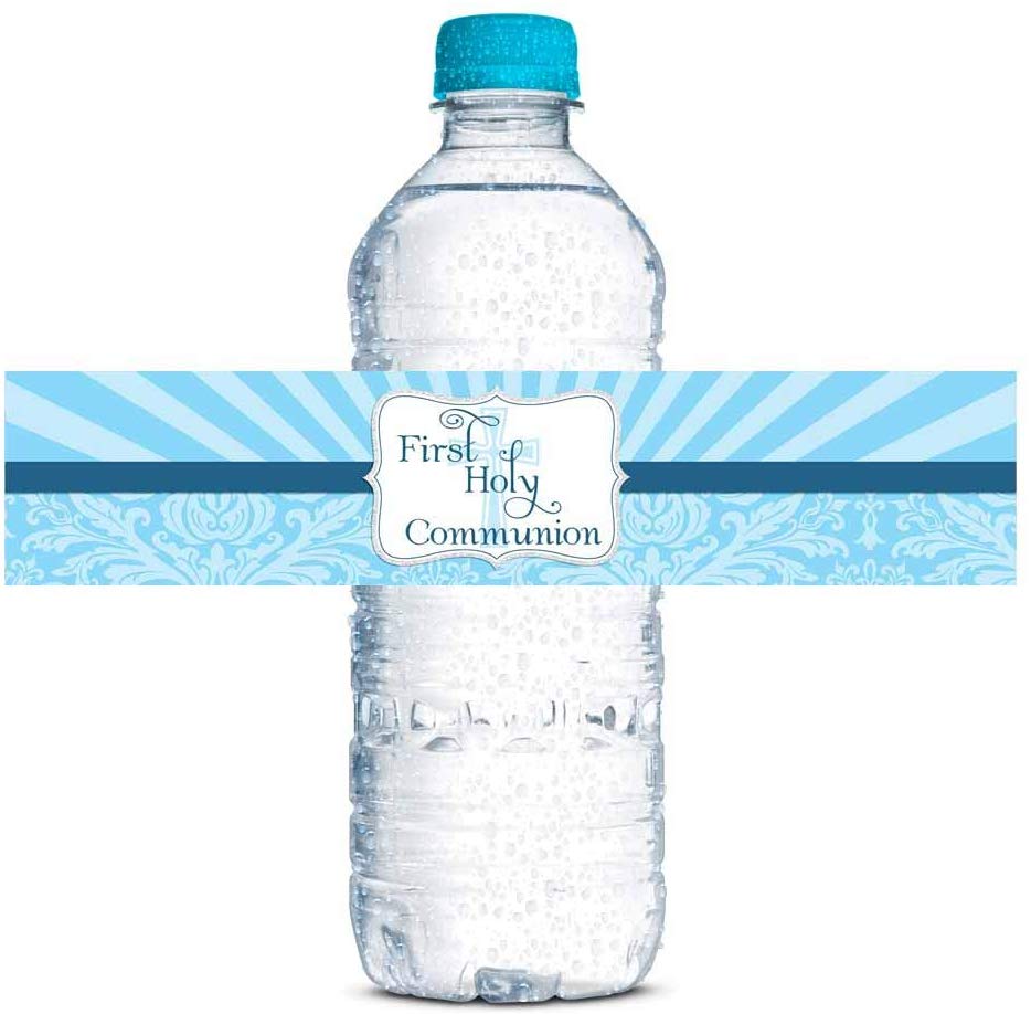 First Holy Communion Water Bottle Labels (Boy)