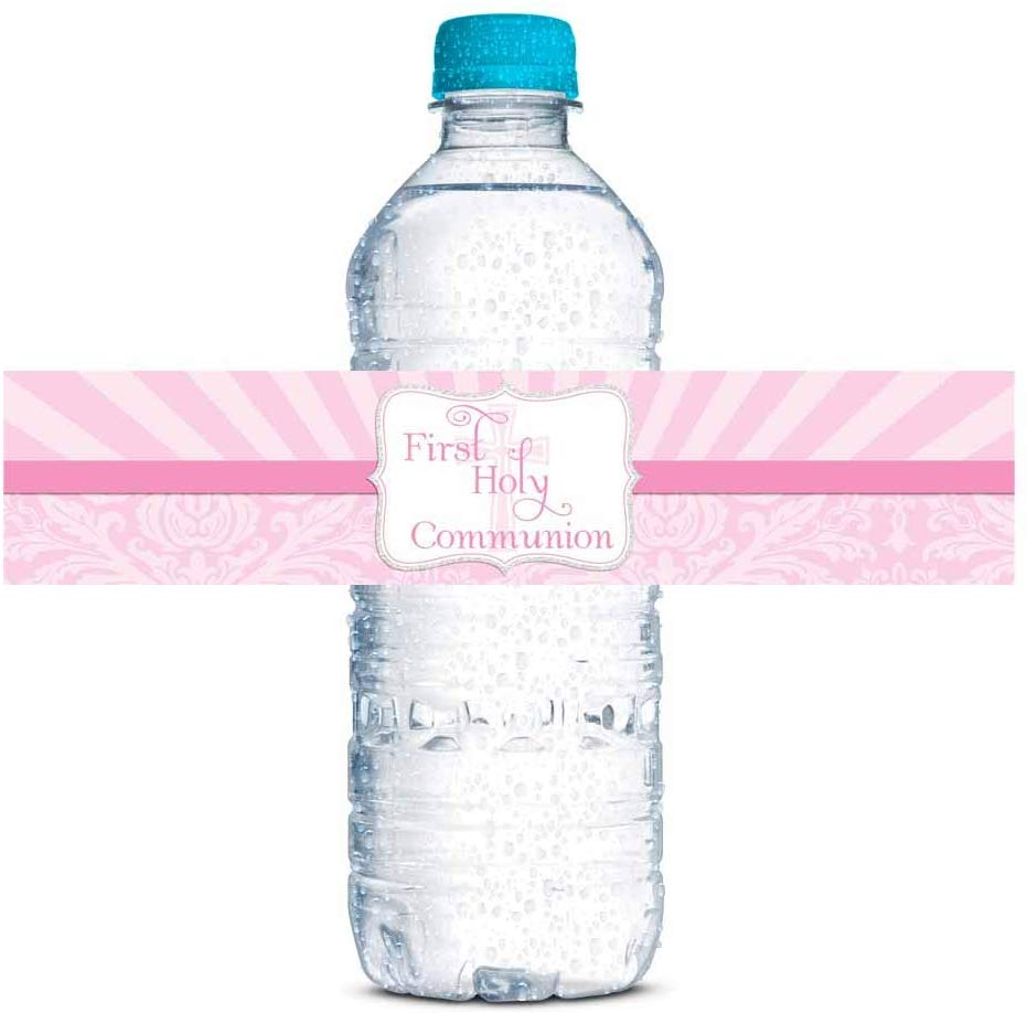 First Holy Communion Water Bottle Labels (Girl)