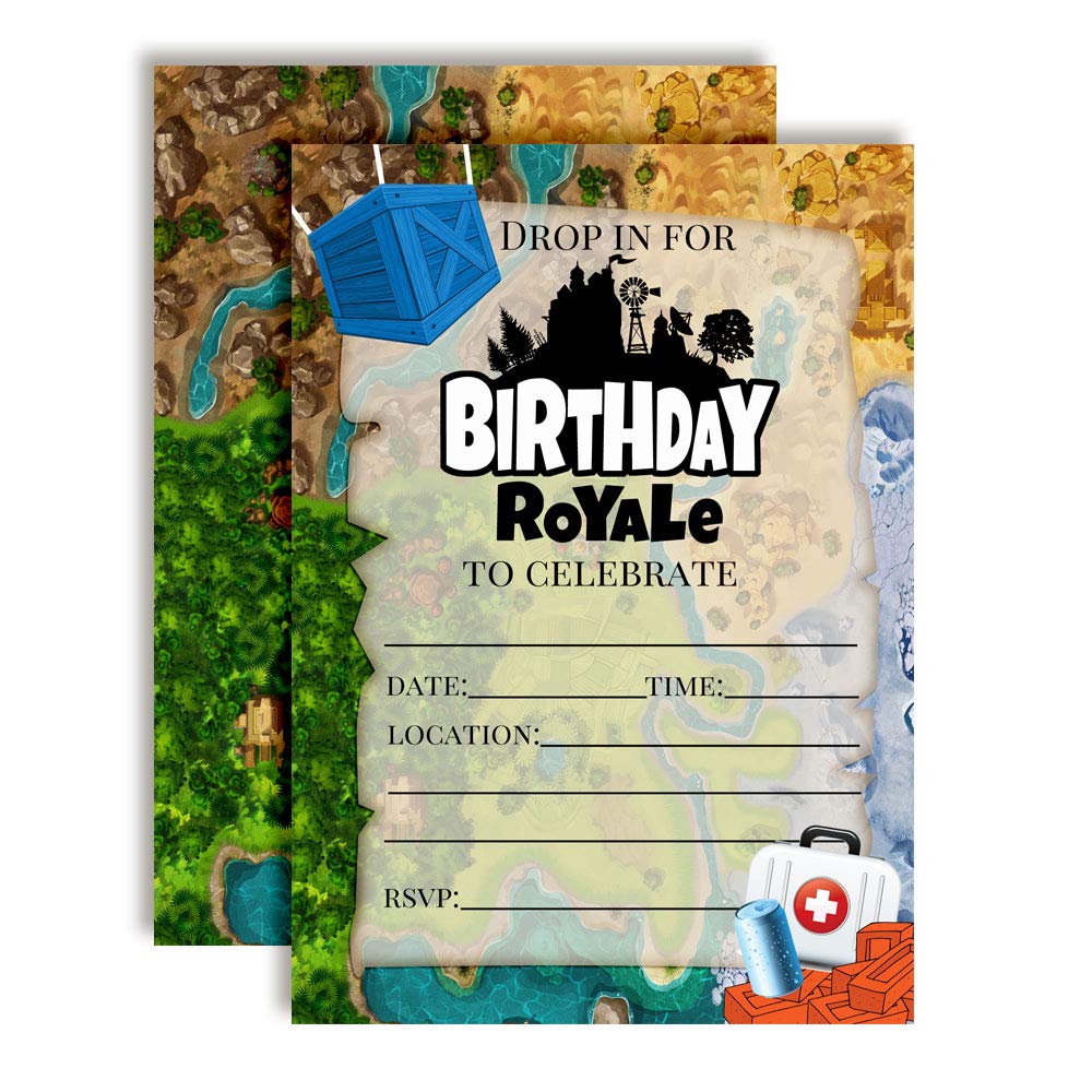 Fort Battle Video Gaming Birthday Party Invitations