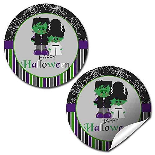 Frankenstein & Bride Halloween Party Stickers