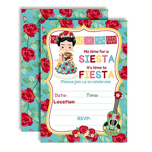 Frida Kahlo Fiesta Birthday Party Invitations