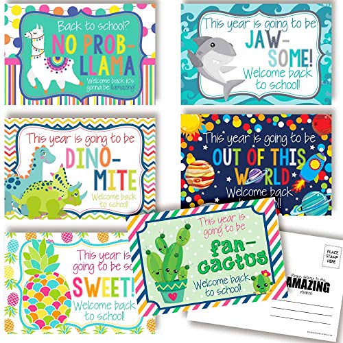 Fun & Bright Welcome Back To School Postcards For Teachers (Variety Pack)