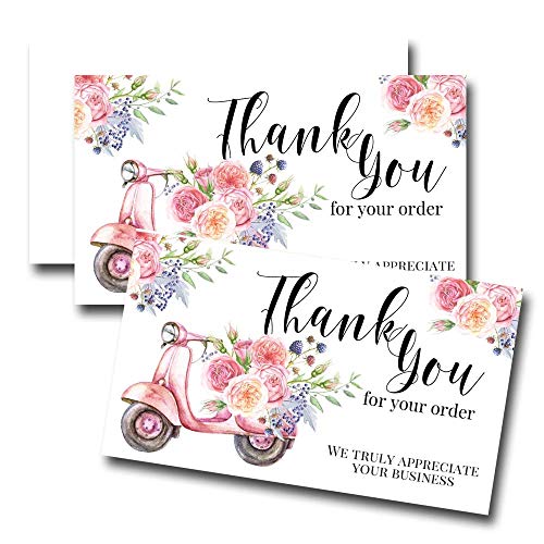 Fun Floral with Pink Moped Package Inserts for Small Business – Amanda ...