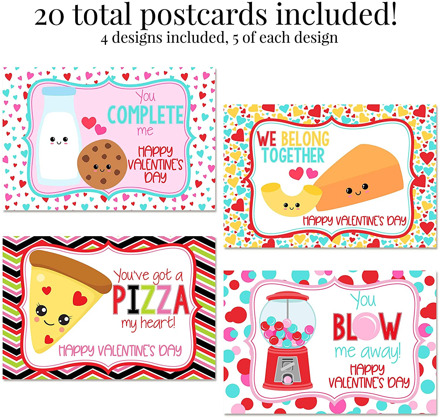Postcard Snacks Snack Valentine's Day Postcards – Amanda Creation