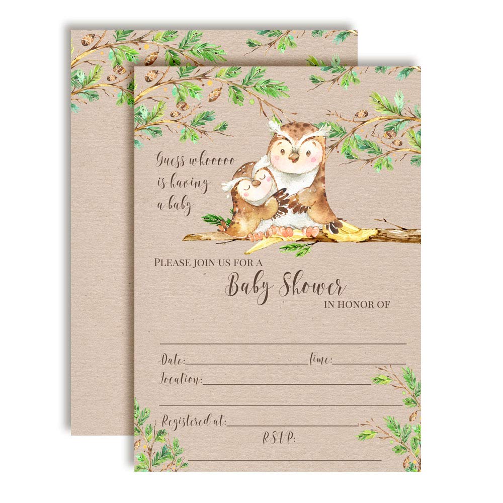 "œGuess Whooo" Owl Baby Shower Invitations