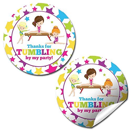 Gymnastics & Tumbling Party Stickers (Girl)