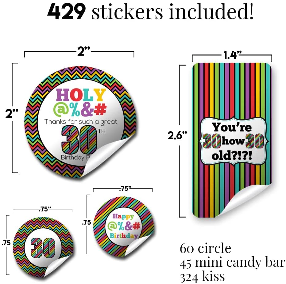 30th Sticker HOLY @%& 30th Birthday Party Sticker Bundle – Amanda Creation