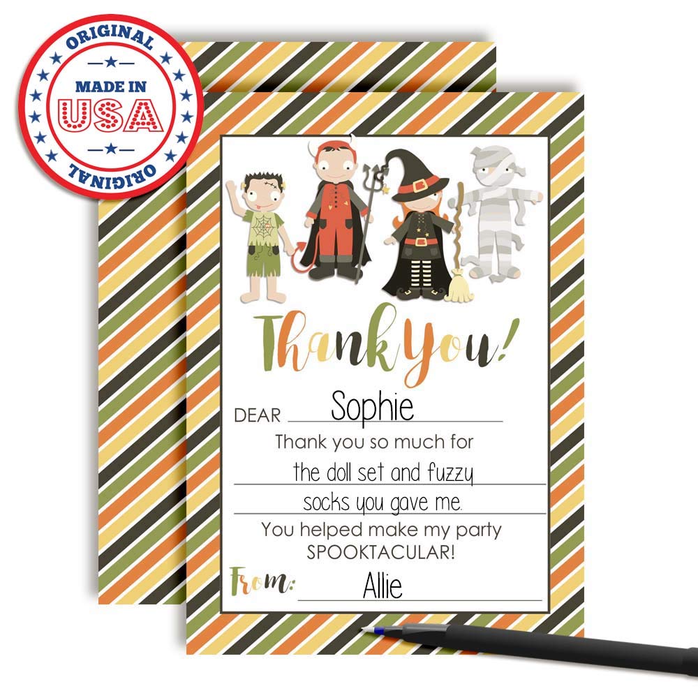 Halloween Costume Party Thank You Cards