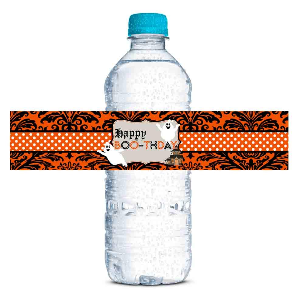 Halloween Ghost Boo-thday water bottle labels