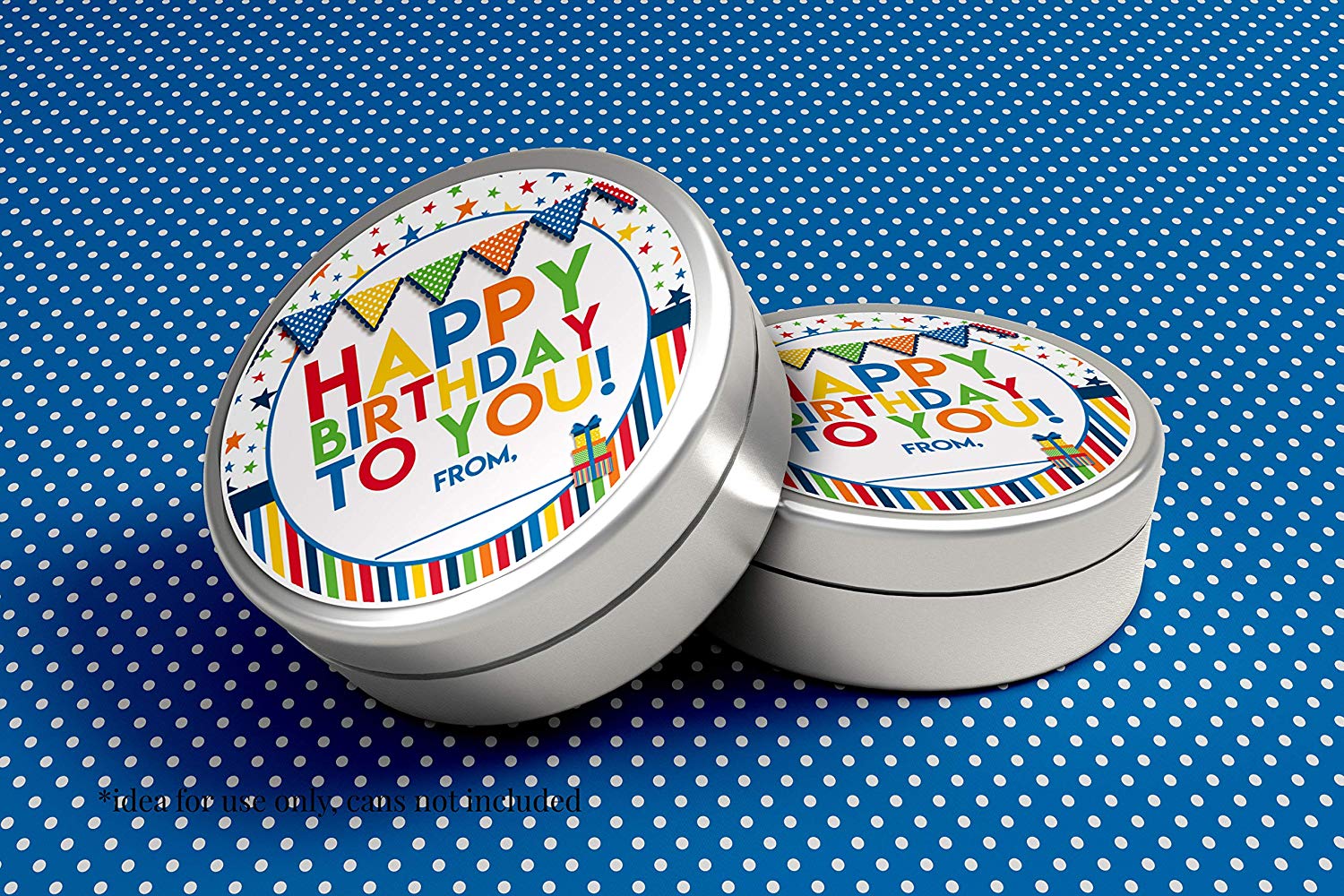 Happy Birthday to You Gift Tag Stickers Bold Colors
