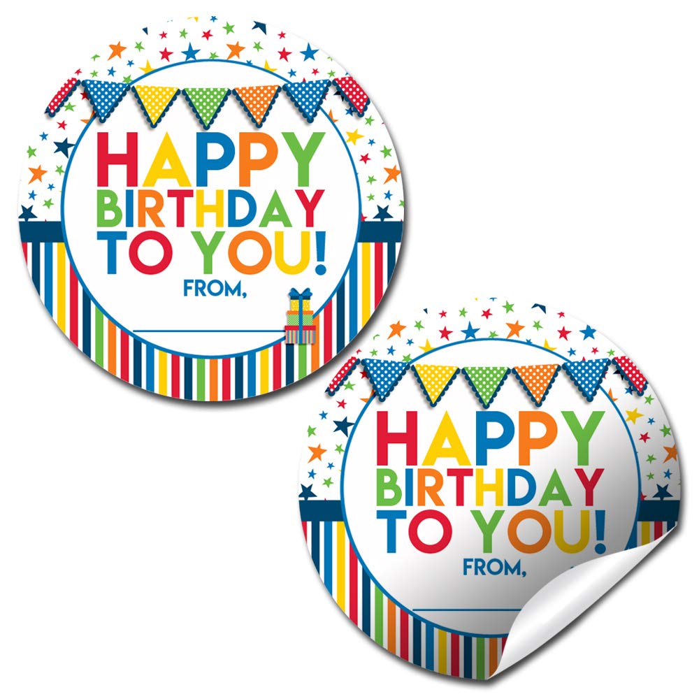 Happy Birthday to You Gift Tag Stickers (Boy)