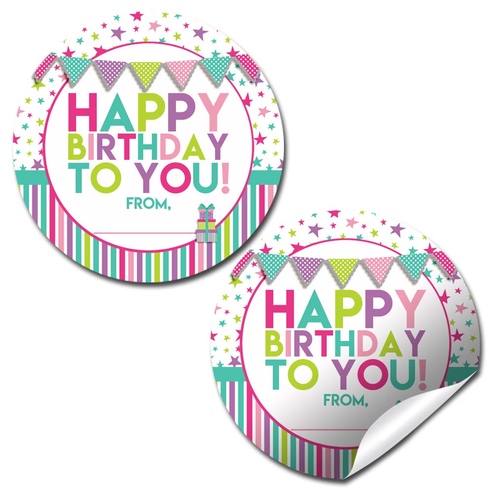 Happy Birthday to You Gift Tag Sticker Labels (Girl)