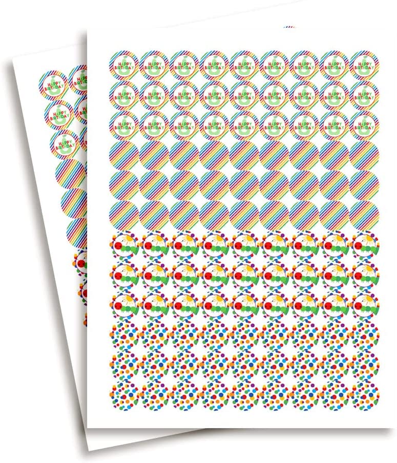 Watercolor Floral Butterfly Birthday Kiss Sticker Labels For Kids, 300 Party Circle Sticker Sized 0.75\" For Chocolate Drop Kisses By AmandaCreation...