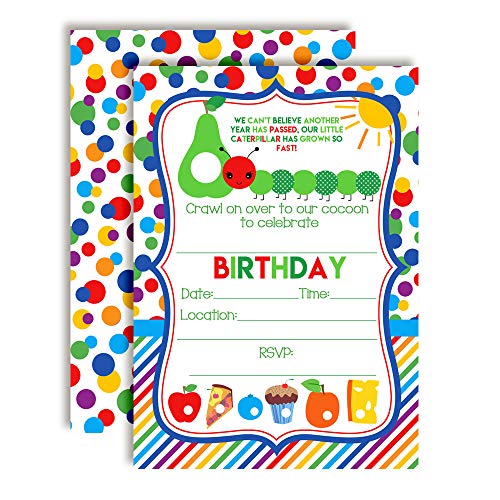 Happy Hungry Caterpillar Birthday Party Invitations