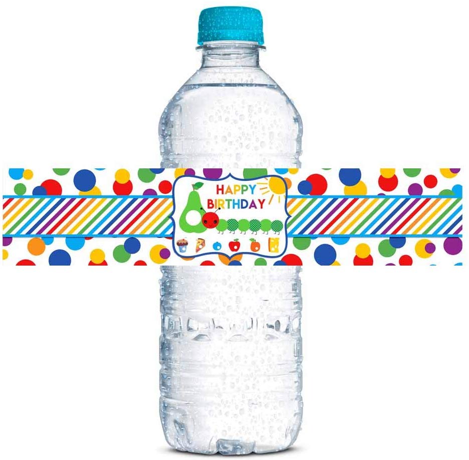 Hungry Caterpillar Birthday Party Water Bottle Labels