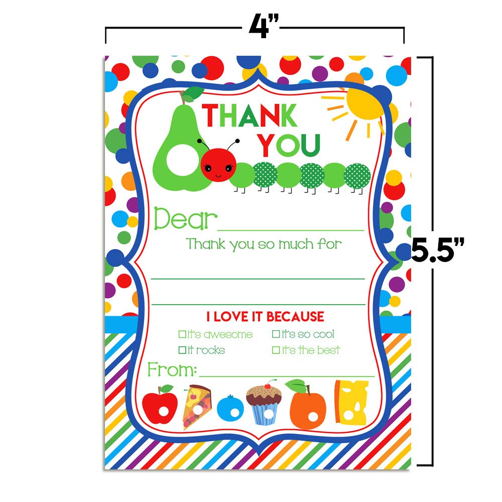 Happy Hungry Caterpillar Thank You Notes