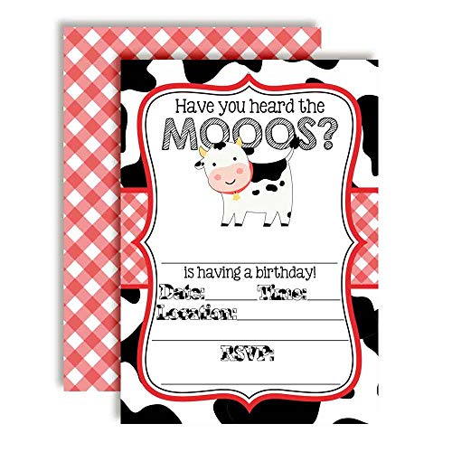 cow birthday invitations