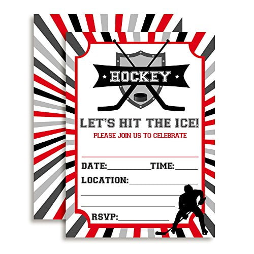 Hockey Birthday Party Invitations