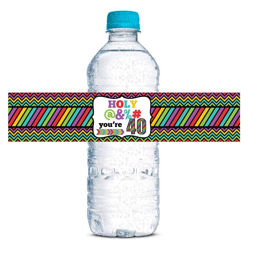 Holy @%# 40th Birthday Party Water Bottle Labels
