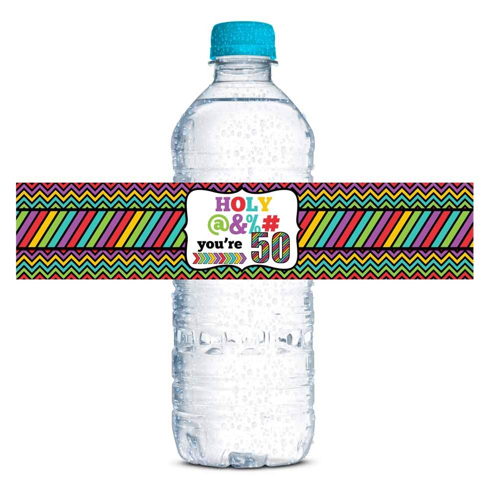 Holy @%# 50th Birthday Party Water Bottle Labels