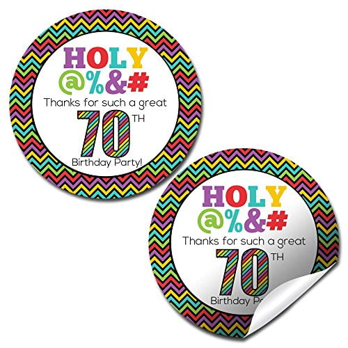 Holy @%*# 70th Birthday Party Stickers