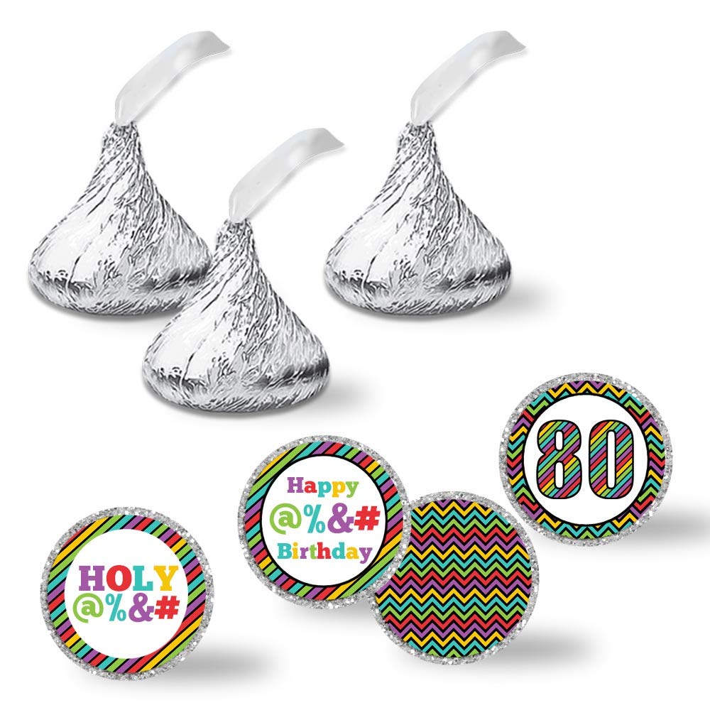 Holy @%*# 80th Birthday Party Kiss Stickers