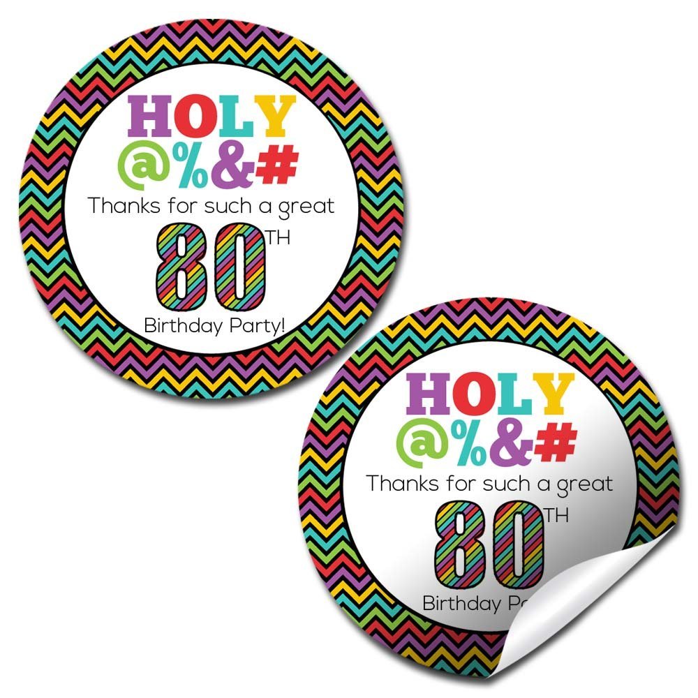 Holy @%*# 80th Birthday Party Stickers