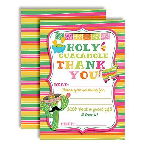Holy Guacamole Fiesta Thank You Cards (Girl)