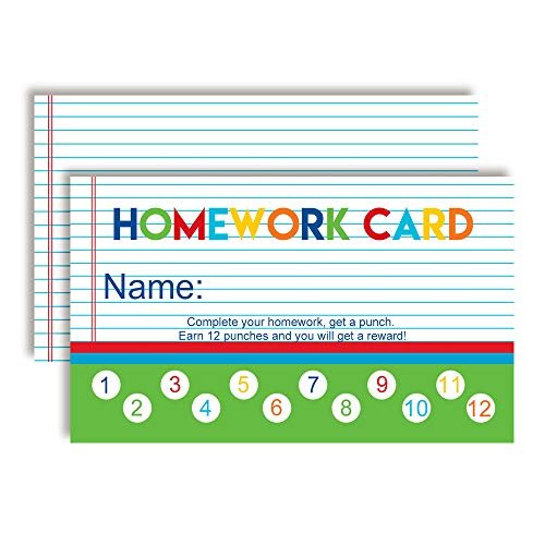 Homework Reward Punch Cards for Kids