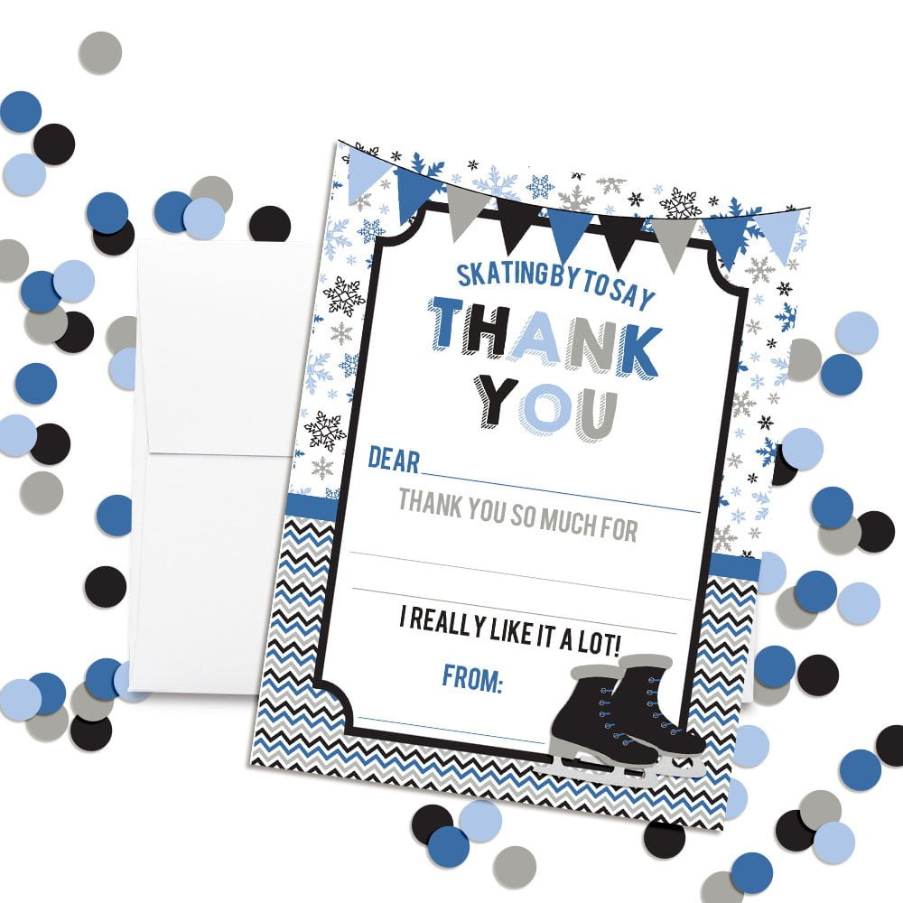 Ice Skating Thank You Cards (Boy)