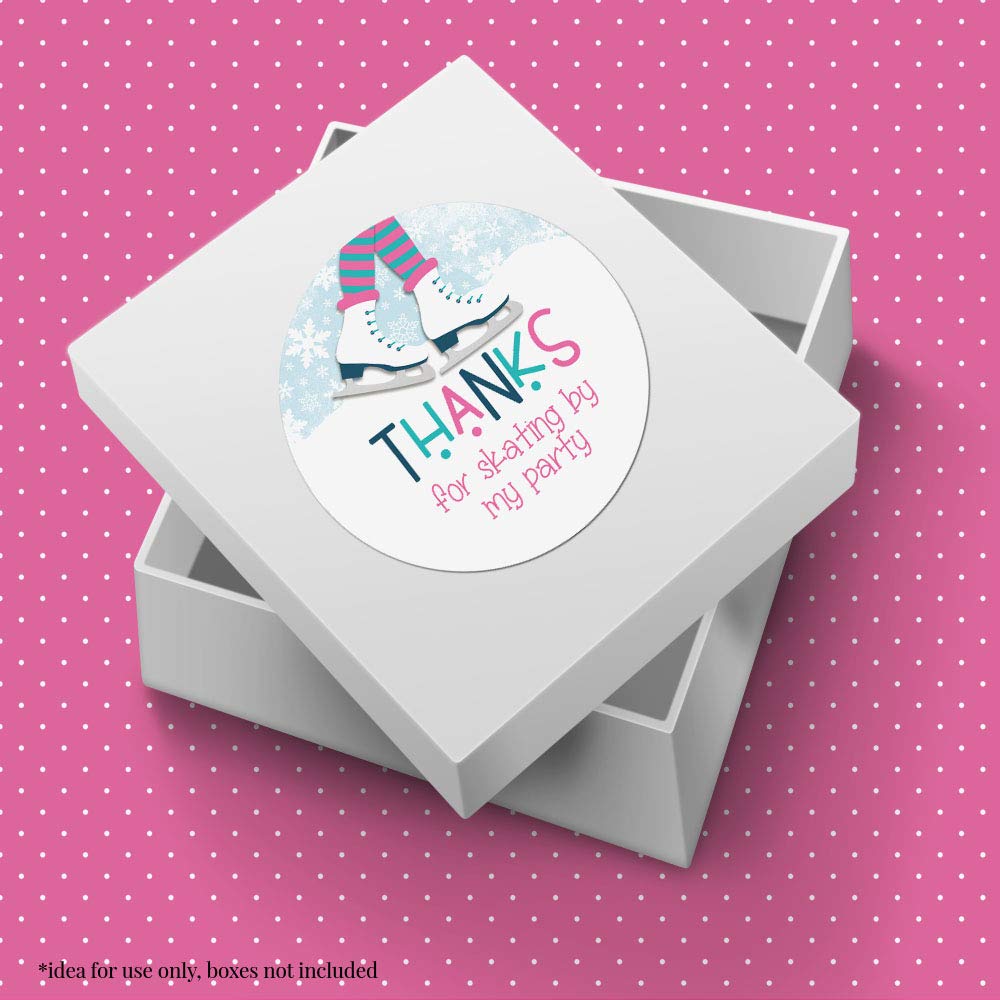 Ice Skating Birthday Party Favor Stickers