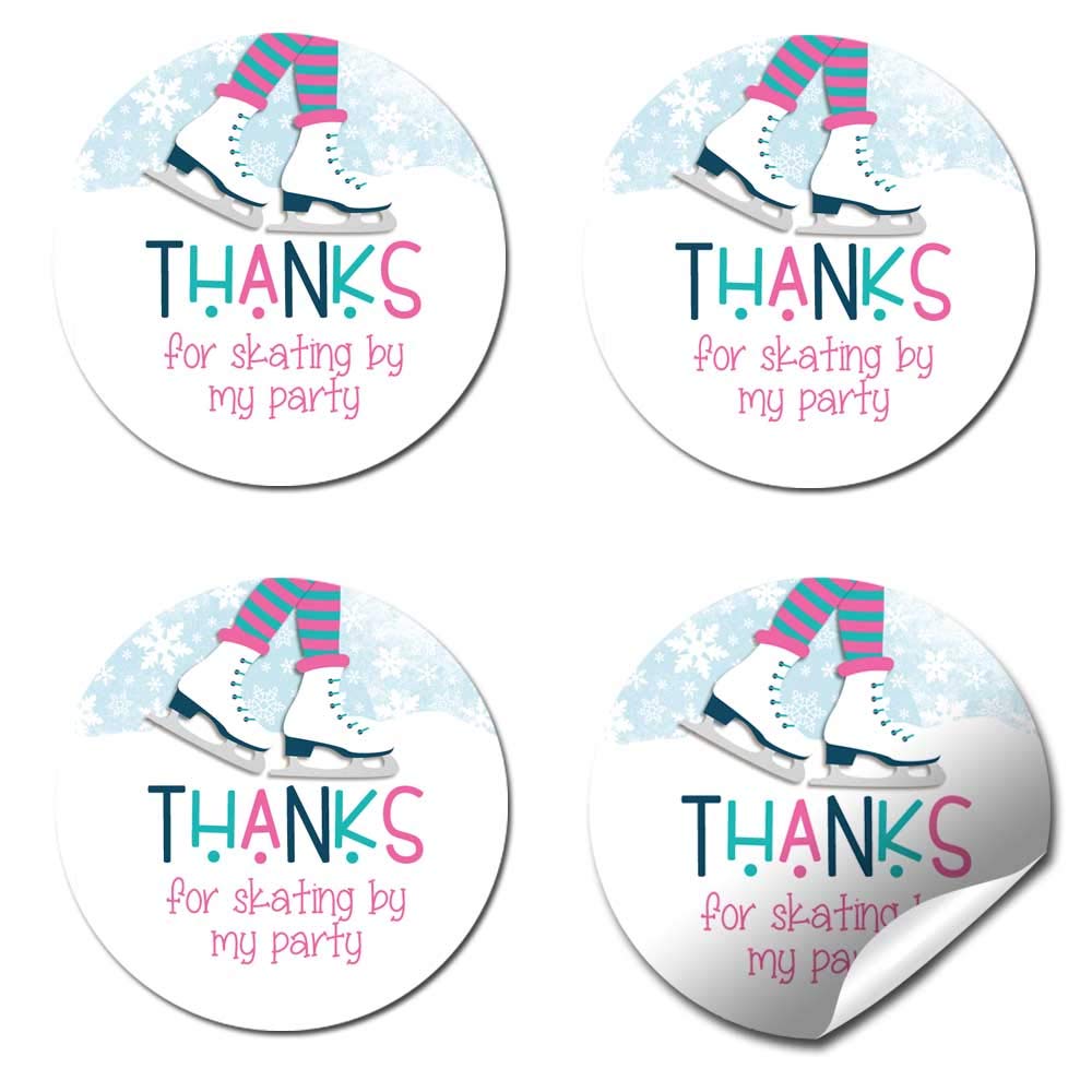Ice Rink Label Ice Skating Birthday Party Favor Stickers – Amanda Creation