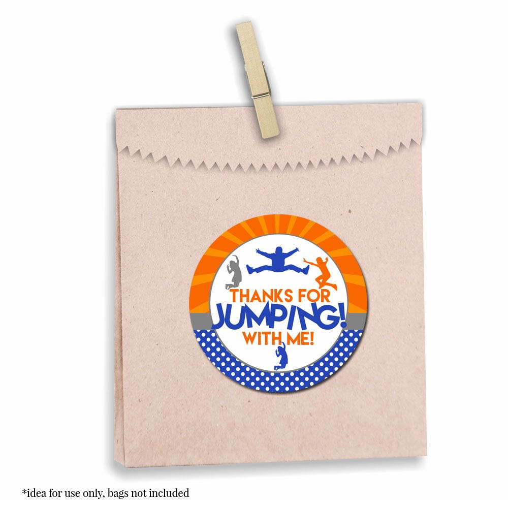 Jump Zone Trampoline Park Birthday Party Stickers