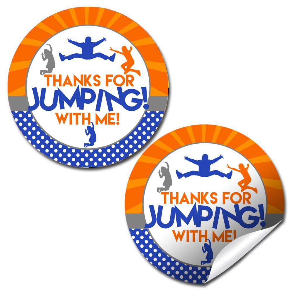 Jump Zone Trampoline Park Birthday Party Stickers