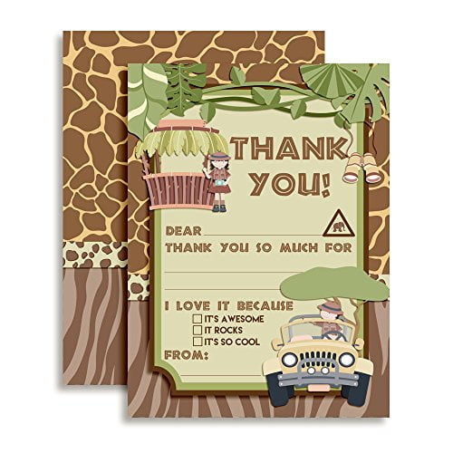 Jungle Safari Thank You Cards