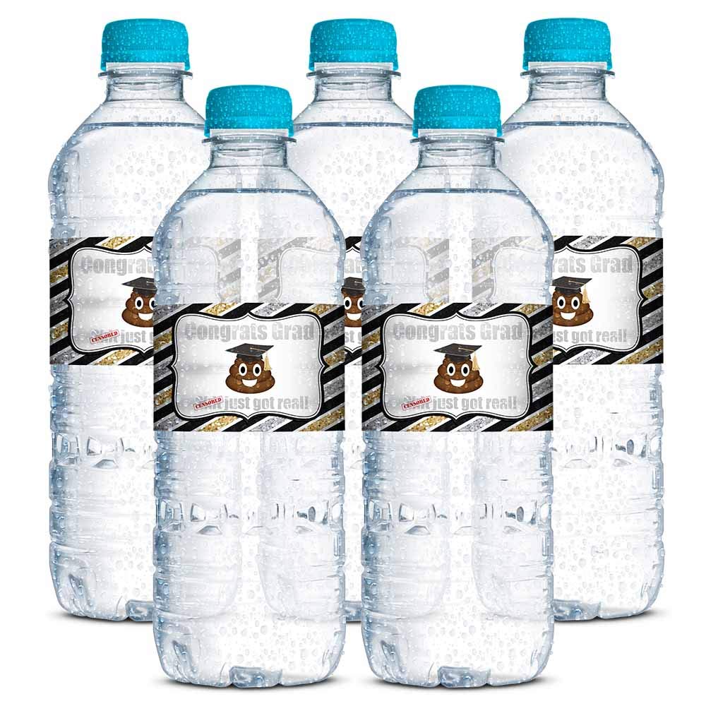 Graduation cap bottle toppers on mini water bottles  Mini water bottles, Bottle  toppers, Water bottle lids