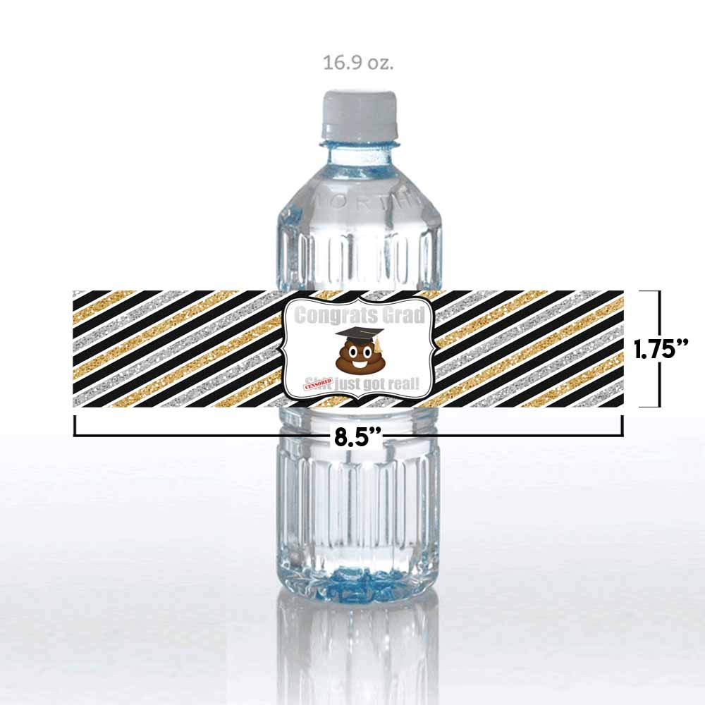 https://amandacreation.com/cdn/shop/products/Just-Got-Real-Poop-Emoji-Graduation-Party-Waterproof-Water-Bottle-Sticker-Wrappers-20-175-x-85-Wrap-Around-Labe-B0838MNQ36-5.jpg?v=1684266356
