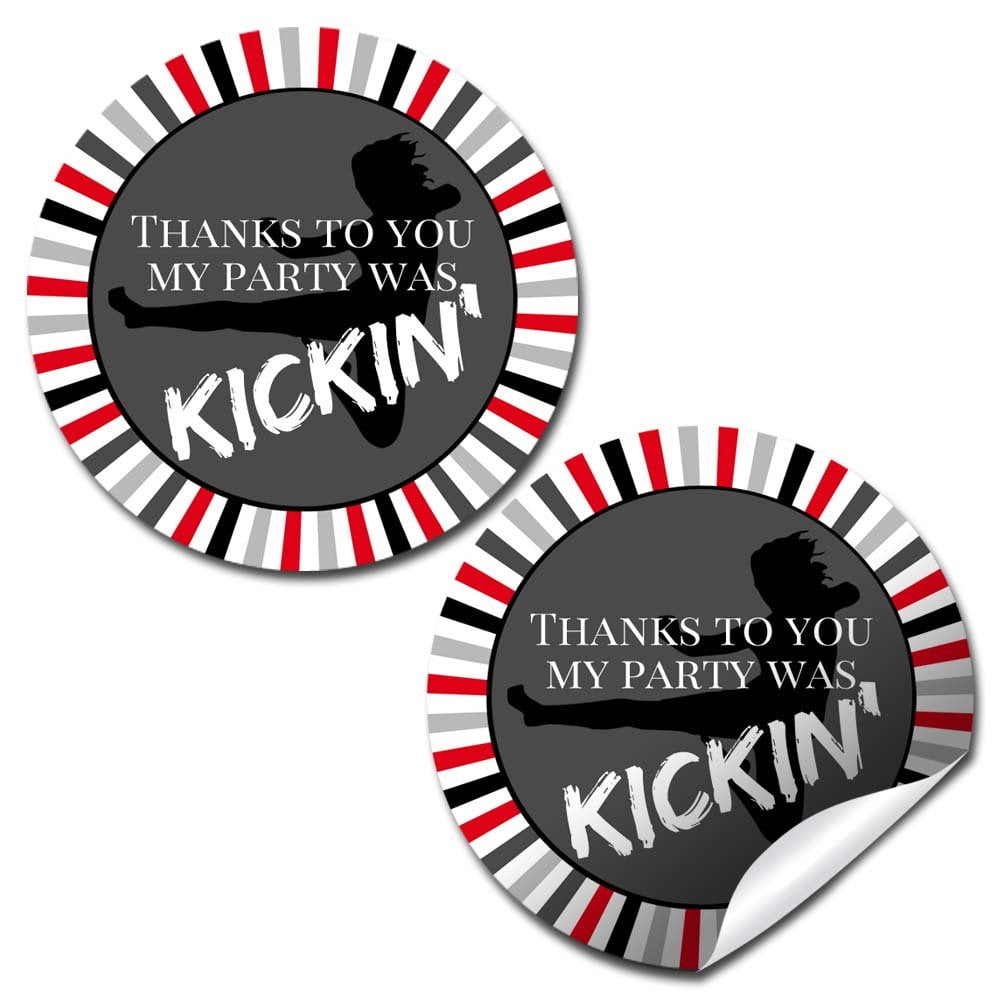 Kickin' Karate Party Stickers