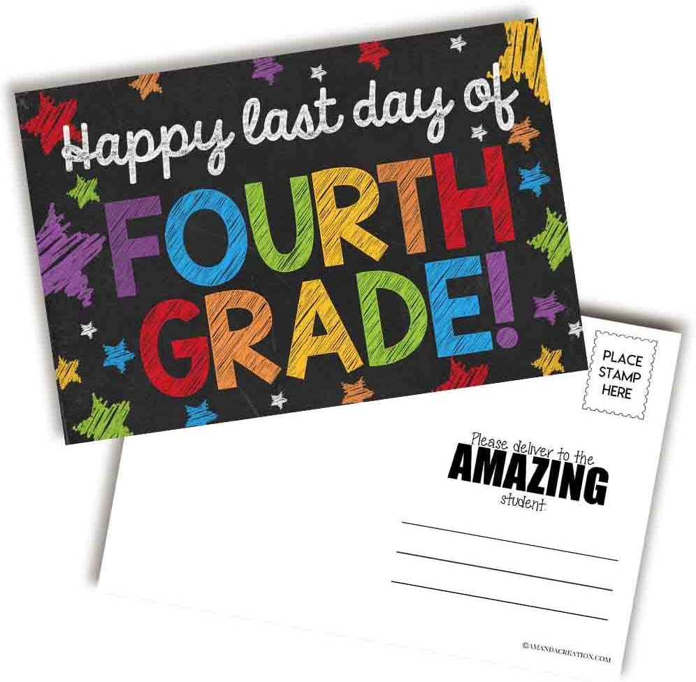 thumbnail image 2 of Last Day Of School Printables Last Day Of 6th Grade Colorful Chalkboard Themed Blank Postcards For Teachers To Send To Students, 4"x6" Fill In Notecards By AmandaCreation (30 Happy Summer Cards 2 of 13