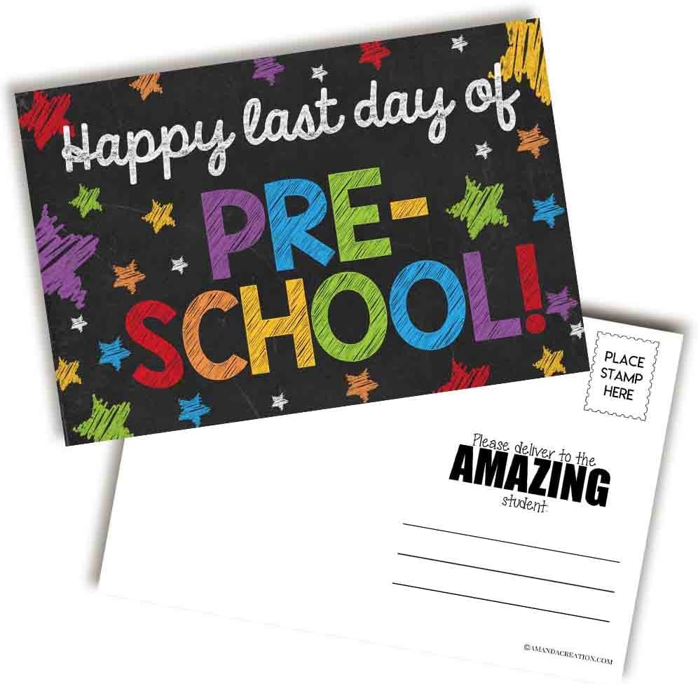 thumbnail image 2 of Last Day Of School Printables Last Day Of 6th Grade Colorful Chalkboard Themed Blank Postcards For Teachers To Send To Students, 4"x6" Fill In Notecards By AmandaCreation (30 Happy Summer Cards 2 of 13