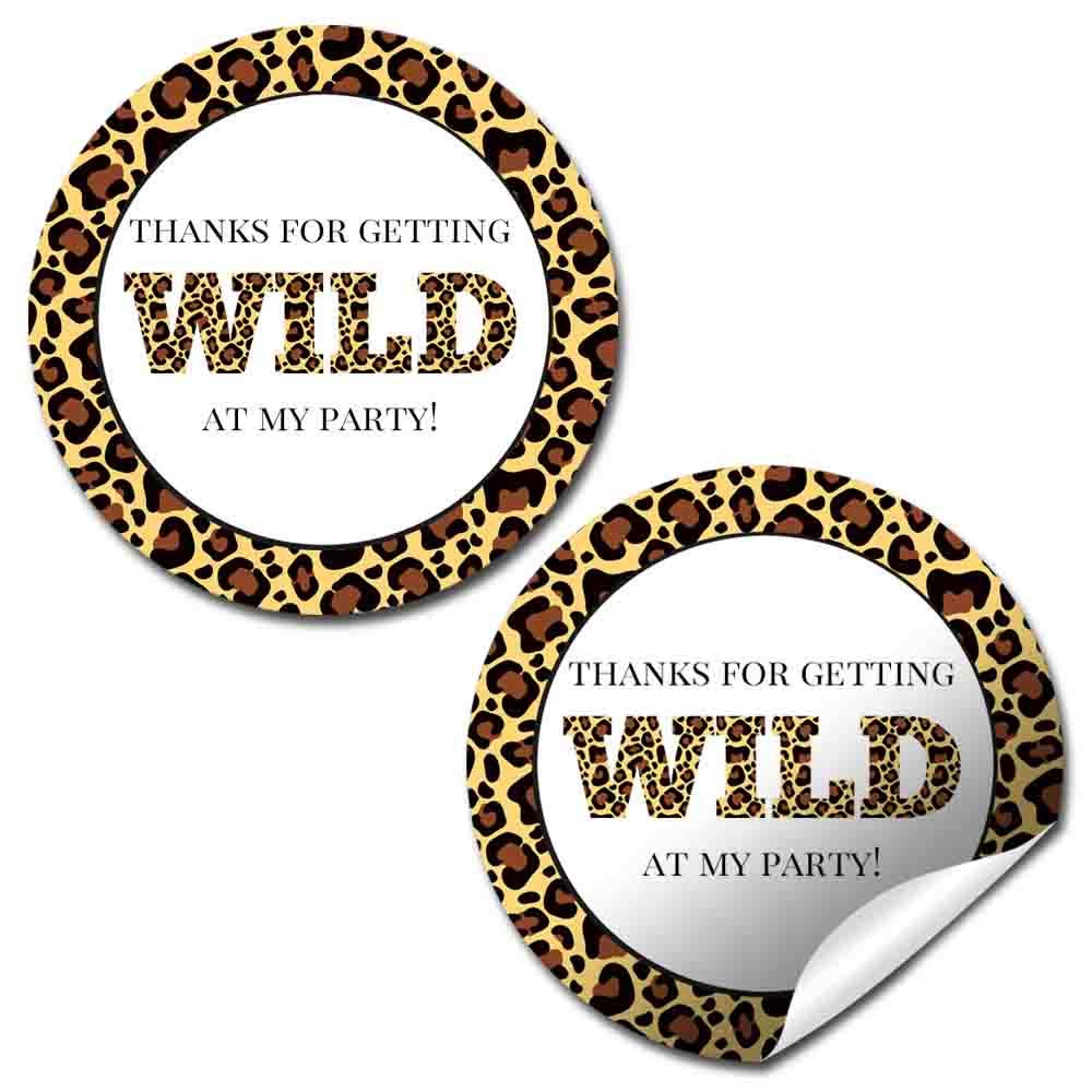 Get Wild Leopard Print Birthday Party Stickers