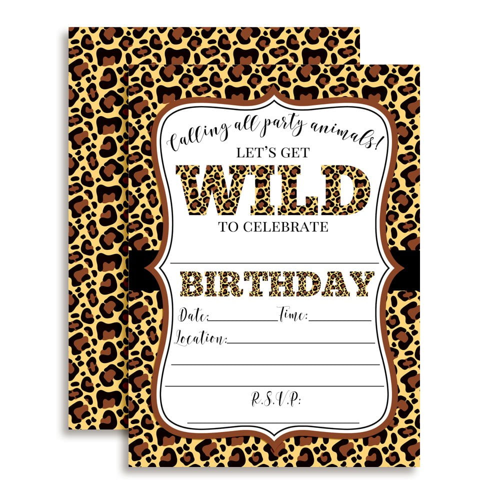 Get Wild Leopard Print Birthday Party Invitations