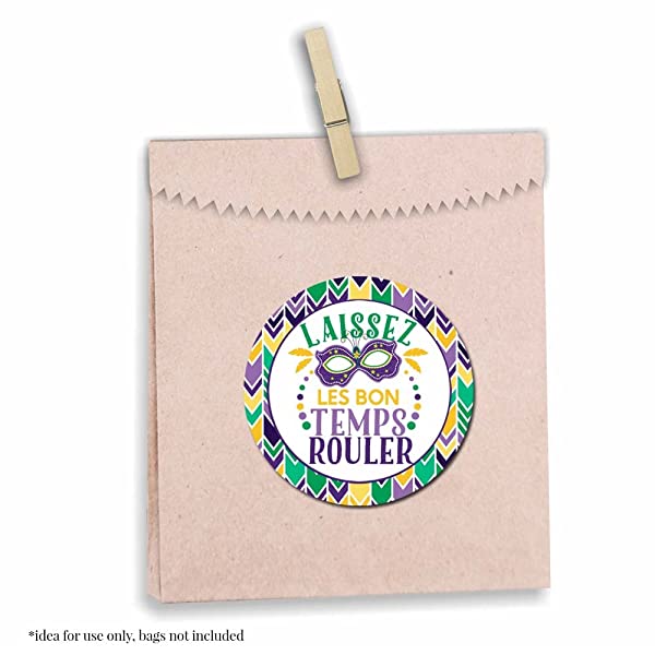  Let The Good Times Roll (Laissez Les Bon Temps Rouler) Mardi  Gras Themed Stickers, 40 2 Circle Stickers, Great for Favors, Envelope  Seals & Goodie Bags by Amanda Creation : Office