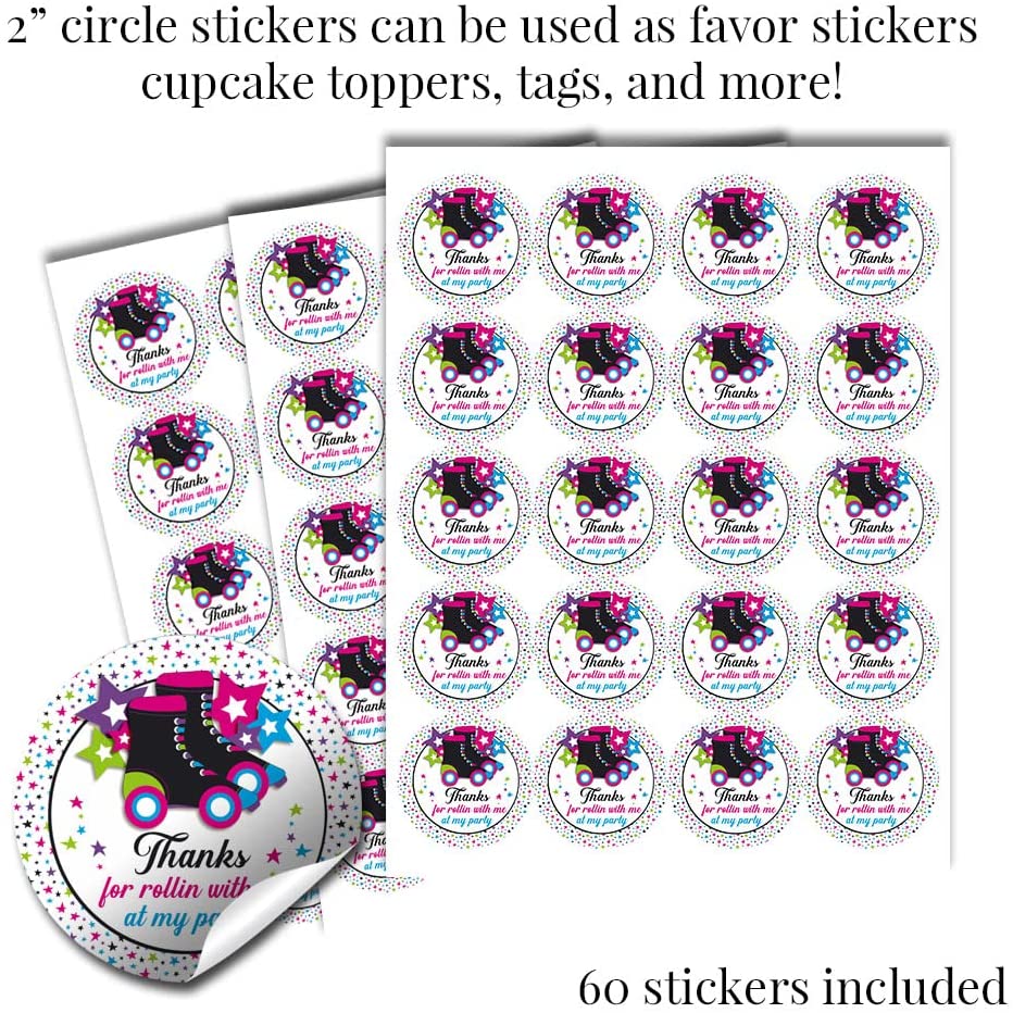 let-s-roll-star-roller-skating-birthday-party-sticker-bundle-amanda-creation for Free Printable 60th Birthday Cupcake Toppers Let's Roll Star Roller Skating Birthday Party Sticker Bundle – Amanda Creation for Free Printable 60th Birthday Cupcake Toppers
