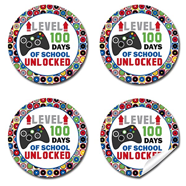 Level Up Gamer Boy 100th Day of School Stickers – Amanda Creation level-up-gamer-boy-100th-day-of-school-stickers-amanda-creation