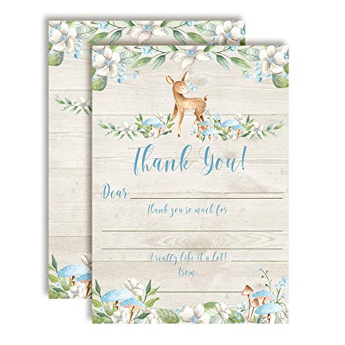 Little Deer Woodland Thank You Cards (Boy)